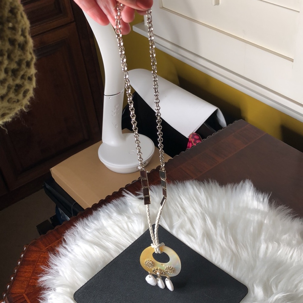 Vintage Necklace- Beads/Mother of Pearl/Faux/Silver Unique Chain - Picture 10 of 17